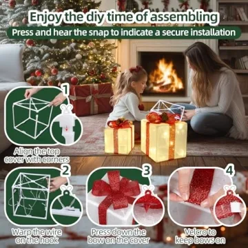 TOAOB Lighted Gift Boxes Set - Perfect Holiday Decor