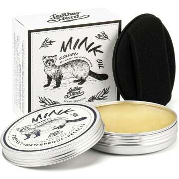 Mink Oil Leather Conditioner Cleaner Kit - 4.23 Oz Waterproof All-Natural Care