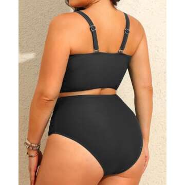 Stylish Plus Size Two Piece Swimwear: High Waisted Bikini for Every Body