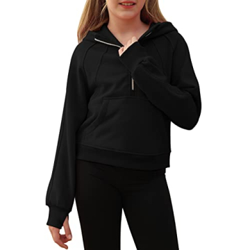 Doshoop Girls Cozy Half Zip Hoodie for Winter Style