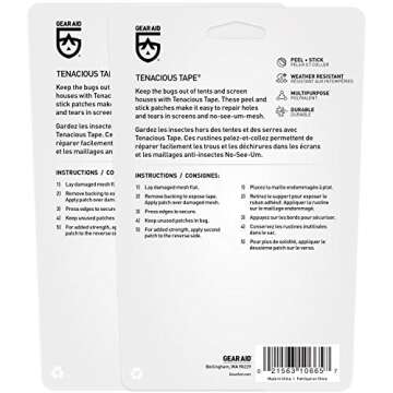 GEAR AID Tenacious Tape Mesh Patches - 3" Rounds for Tents & Screens