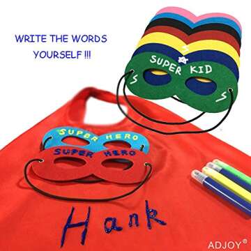 ADJOY Superhero Capes and Masks for Kids Bulk - DIY Children Capes for Birthday Party - 14sets(28pcs)