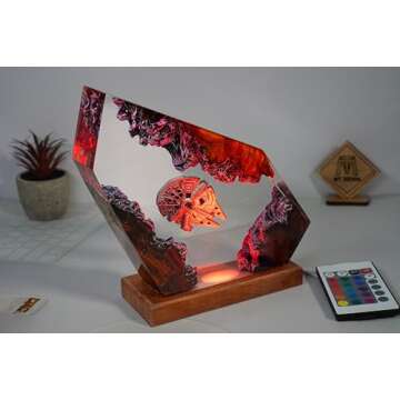 Spaceship resin lamp, Space Astronaut Epoxy Lamp, Resin lamp, Personalized Gift for Him, Her, Kids, Unique Housewarming and Christmas Present, Birthday gift, Home Decor. (Size XL (18,5 * 25,5) cm)