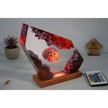 Spaceship resin lamp, Space Astronaut Epoxy Lamp, Resin lamp, Personalized Gift for Him, Her, Kids, Unique Housewarming and Christmas Present, Birthday gift, Home Decor. (Size XL (18,5 * 25,5) cm)