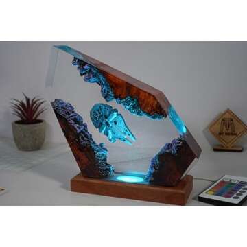 Spaceship resin lamp, Space Astronaut Epoxy Lamp, Resin lamp, Personalized Gift for Him, Her, Kids, Unique Housewarming and Christmas Present, Birthday gift, Home Decor. (Size XL (18,5 * 25,5) cm)