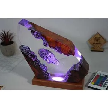 Spaceship resin lamp, Space Astronaut Epoxy Lamp, Resin lamp, Personalized Gift for Him, Her, Kids, Unique Housewarming and Christmas Present, Birthday gift, Home Decor. (Size XL (18,5 * 25,5) cm)