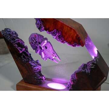 Spaceship resin lamp, Space Astronaut Epoxy Lamp, Resin lamp, Personalized Gift for Him, Her, Kids, Unique Housewarming and Christmas Present, Birthday gift, Home Decor. (Size XL (18,5 * 25,5) cm)