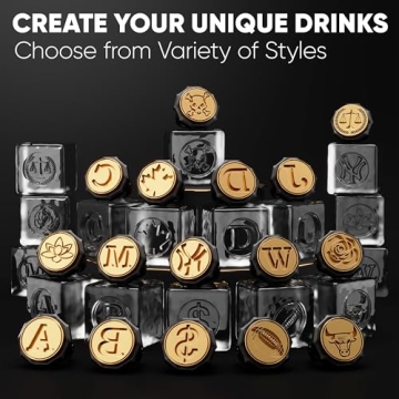 Custom W Letter Ice Stamp for Elegant Drinks