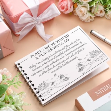 Tenceur Christmas Idea Gift Little Scrapbook 8.3 x 5.8 Inch Journal Wedding Anniversary Scrapbook Mom Photo Album Journal Scrapbook DIY Memory Book Gift for Couples, Mom(The Little Book of Us)