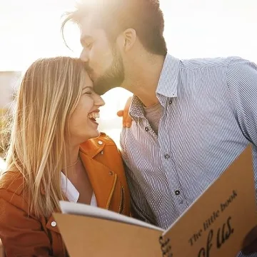 Tenceur Christmas Idea Gift Little Scrapbook 8.3 x 5.8 Inch Journal Wedding Anniversary Scrapbook Mom Photo Album Journal Scrapbook DIY Memory Book Gift for Couples, Mom(The Little Book of Us)