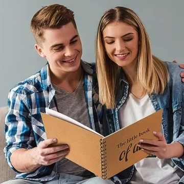 Tenceur Christmas Idea Gift Little Scrapbook 8.3 x 5.8 Inch Journal Wedding Anniversary Scrapbook Mom Photo Album Journal Scrapbook DIY Memory Book Gift for Couples, Mom(The Little Book of Us)