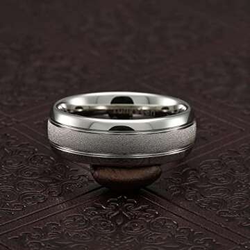 100S JEWELRY White Gold Tungsten Wedding Bands  Sizes 6-16