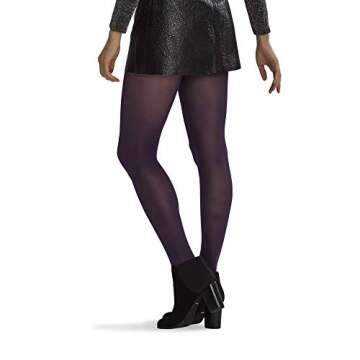 Hue Women's Opaque Tights, BlackBerry, 2