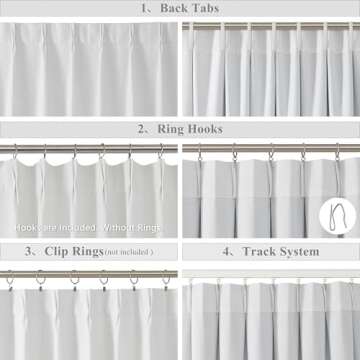 WEST LAKE 90 Inches Long Bailey Pinch Pleated Full Blackout Curtains with Liners,White 100 Room Darkening Pinch Pleat Drape for Bedroom Living Room,Thermal Insulated Window Treatment,60"Wx90"L,1 Panel