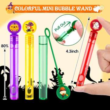 HINZER Halloween Mini Bubble Wands 80 Pack for Kids