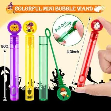 HINZER Halloween Mini Bubble Wands 80 Pack for Kids