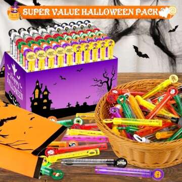 HINZER Halloween Mini Bubble Wands 80 Pack for Kids