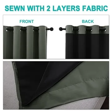 NICETOWN Dark Mallard Blackout Curtains for Total Darkness