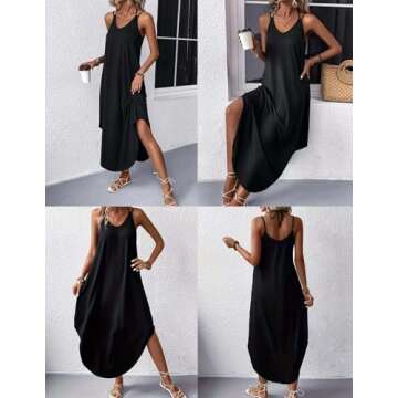 Zeagoo Summer Sundress with Adjustable Straps and Pockets