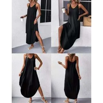 Zeagoo Summer Sundress with Adjustable Straps and Pockets