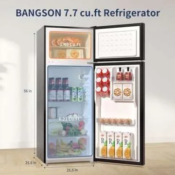 BANGSON Compact 7.7 Cu.Ft Refrigerator with Freezer