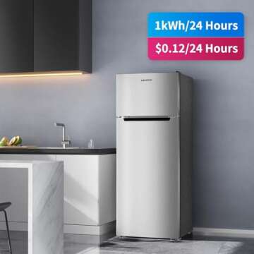 BANGSON Compact 7.7 Cu.Ft Refrigerator with Freezer