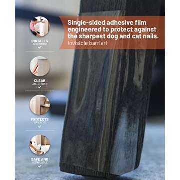 CLAWGUARD Protection Tape - Durable Single-Sided Shield Protection Barrier Against Cat, Dog, Bird, Rabbit Scratching and Clawing Furniture, Couch, Window Sill, Car Door, Glass and More! 4in x 10'