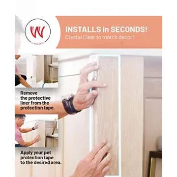 CLAWGUARD Protection Tape - Durable Single-Sided Shield Protection Barrier Against Cat, Dog, Bird, Rabbit Scratching and Clawing Furniture, Couch, Window Sill, Car Door, Glass and More! 4in x 10'