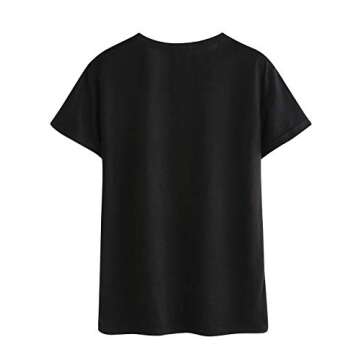 Dresswel Women Thou Shall Not Try Me Shirt Letter Print T-Shirt Funny Tee Tops Pocket Sweatshirt A-black