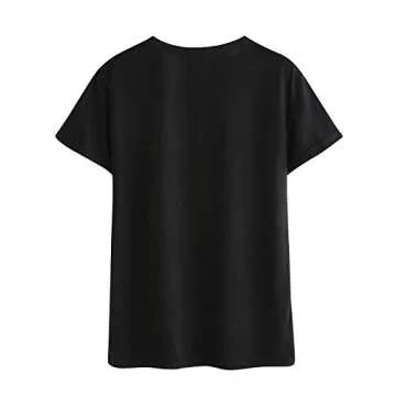 Dresswel Women Thou Shall Not Try Me Shirt Letter Print T-Shirt Funny Tee Tops Pocket Sweatshirt A-black