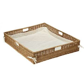 Stylish KOUBOO Wicker Under Bed Basket for Organizing
