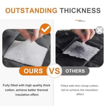 RYB HOME Thermal Insulated Door Curtains for Winter, Grey Curtain Window Cover Room Divider Noise Da...