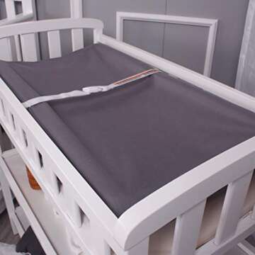 Belsden 2 Pack Waterproof Changing Pad Cover, Soft Microfiber Diaper Change Table Sheets for Baby Boys and Girls, Fit 32" x 16" Changing Pad, Machine Washable Durable, Dark Grey & Apricot