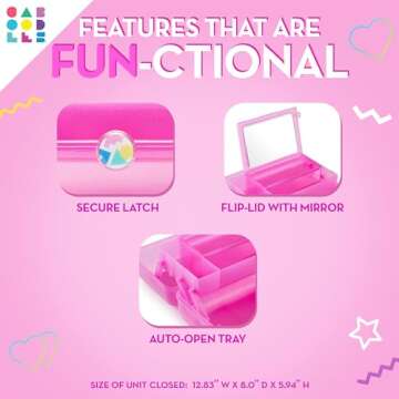 Caboodles Twilight Disco - On-the-go Girl Costmetic Organizer Make-up & Accessory Carry Case, Pink Sparkle