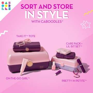Caboodles Twilight Disco - On-the-go Girl Costmetic Organizer Make-up & Accessory Carry Case, Pink Sparkle