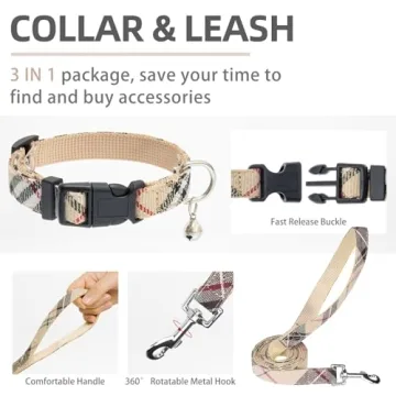 PUPTECK Adjustable No-Pull Dog Harness Set for Small Pets