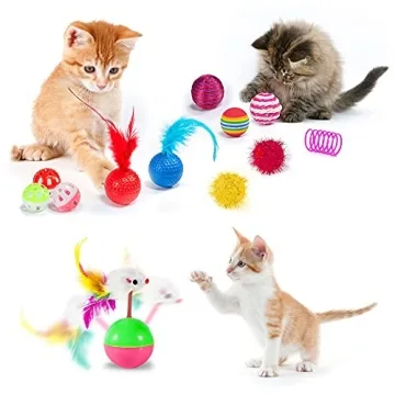 AILUKI 35 PCS Cat Toys for Happy Kittens and Cats