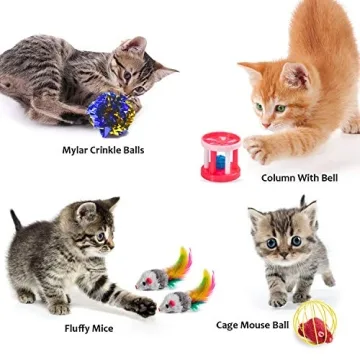 AILUKI 35 PCS Cat Toys for Happy Kittens and Cats