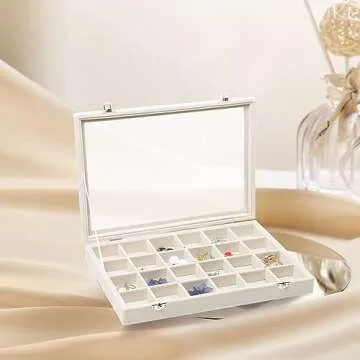 Stratalife Jewelry Organizer with Lid - 30 Grids for Jewelry Storage
