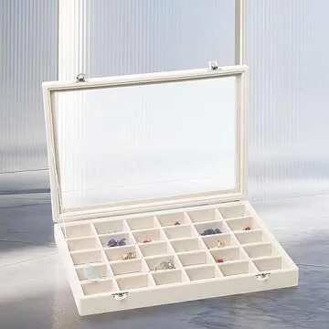 Stratalife Jewelry Organizer with Lid - 30 Grids for Jewelry Storage