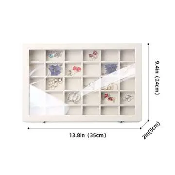 Stratalife Jewelry Organizer with Lid - 30 Grids for Jewelry Storage