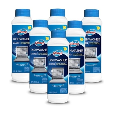 Glisten Dishwasher Cleaner: Ultimate Solution for Limescale, Rust & Grease, 12 Ounce (6-Pack)