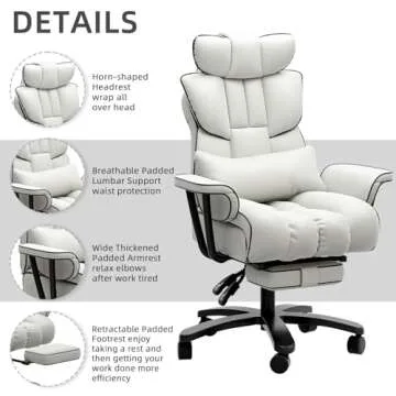 HomeZeer Big and Tall Reclining Office Chair for Professionals