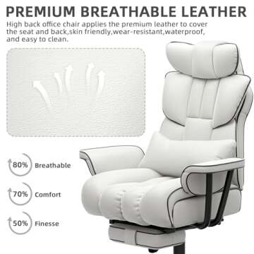 HomeZeer Big and Tall Reclining Office Chair for Professionals