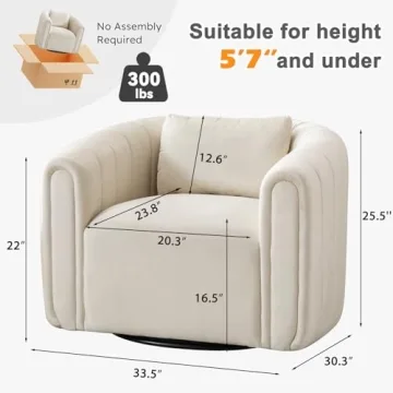 Stylish ANJ Velvet Swivel Accent Chair for Modern Living