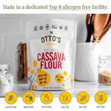 Otto's Naturals Cassava Flour (2 Lb. Bag) Grain-Free, Gluten-Free Baking Flour - Made From 100 % Yuca Root - Certified Paleo & Non-GMO Verified All-Purpose Wheat Flour Substitute (Pack of 2)2