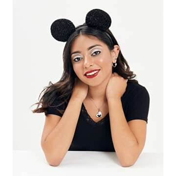 Disney Jewelry for Women Mickey Mouse Sterling Silver Cubic Zirconia Hoop Earrings