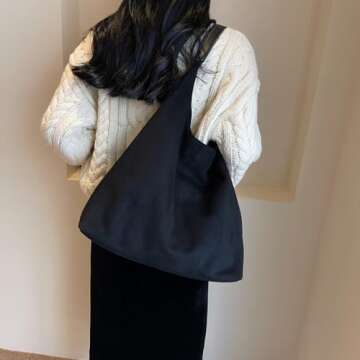 YFGBCX Tote Bags for Women Work Bags Suede Slouchy Bag Hobo Handbag Office Tote Handbag