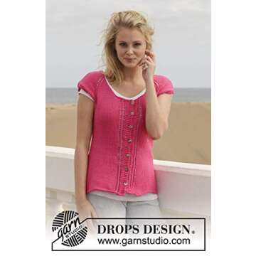 Cotton Blend Yarn for Knitting and Crocheting, 3 or Light Worsted, DK Weight, Drops Cotton Light, 1.8 oz 115 Yards per Ball (18 Pink)