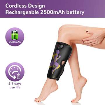 QUINEAR Rechargeable Leg Massager for Circulation and Pain Relief, Cordless Air Leg Compression Massager, Calf Massager Gift for Mom Dad Women Men (FSA or HSA Eligible)